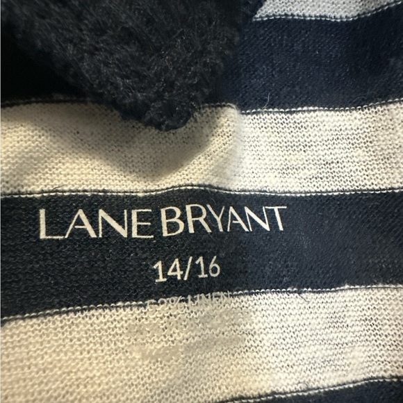 Lane Bryant Navy and White Striped Blouse - Picture 2 of 7